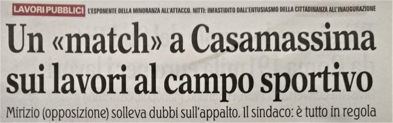 Casamassima e il campo sportivo: continua la querelle.