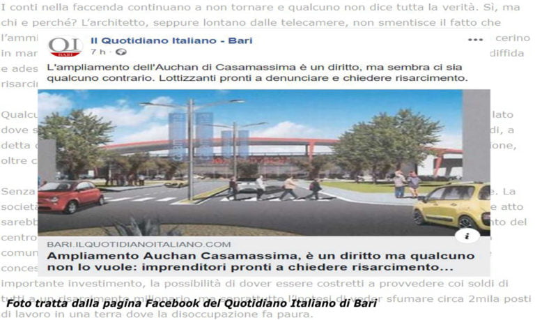 Ampliamento Auchan: oggi si parla di diffide e risarcimento danni milionario.