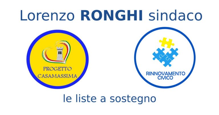 Casamassima: Lorenzo Ronghi sindaco. Le liste