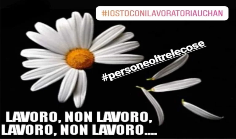 Io sto con i lavoratori Auchan.